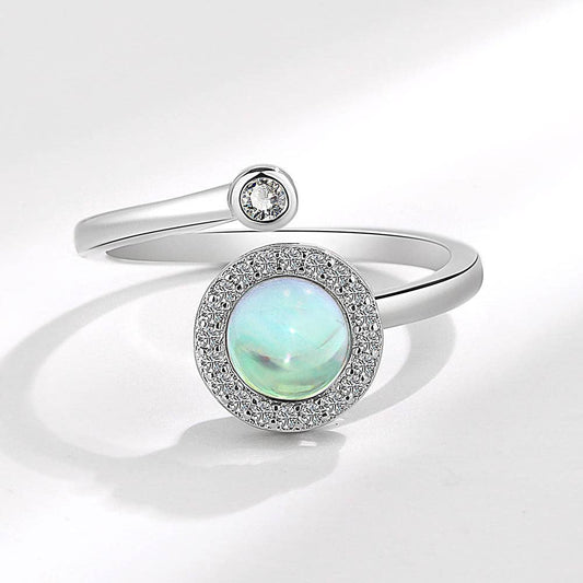Bague Spinner Pierre de Lune Ajustable • Bijou d'intention Aurora