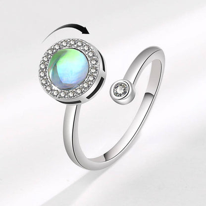Bague Spinner Pierre de Lune Ajustable • Bijou d'intention Aurora