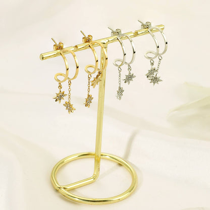 Boucles d'oreilles Étoile du Nord Pendantes • Bijou Aurora