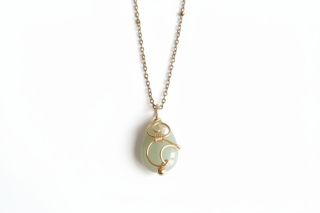 Collier Pierre Aventurine Verte - Bijou d'intention Aurora