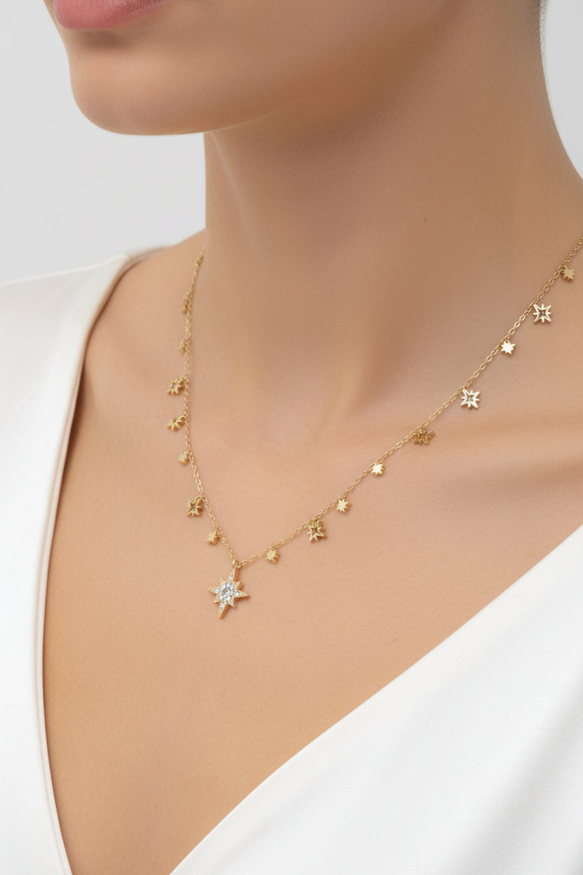 Collier Multi Étoiles Ajustable • Bijou d'intention Aurora