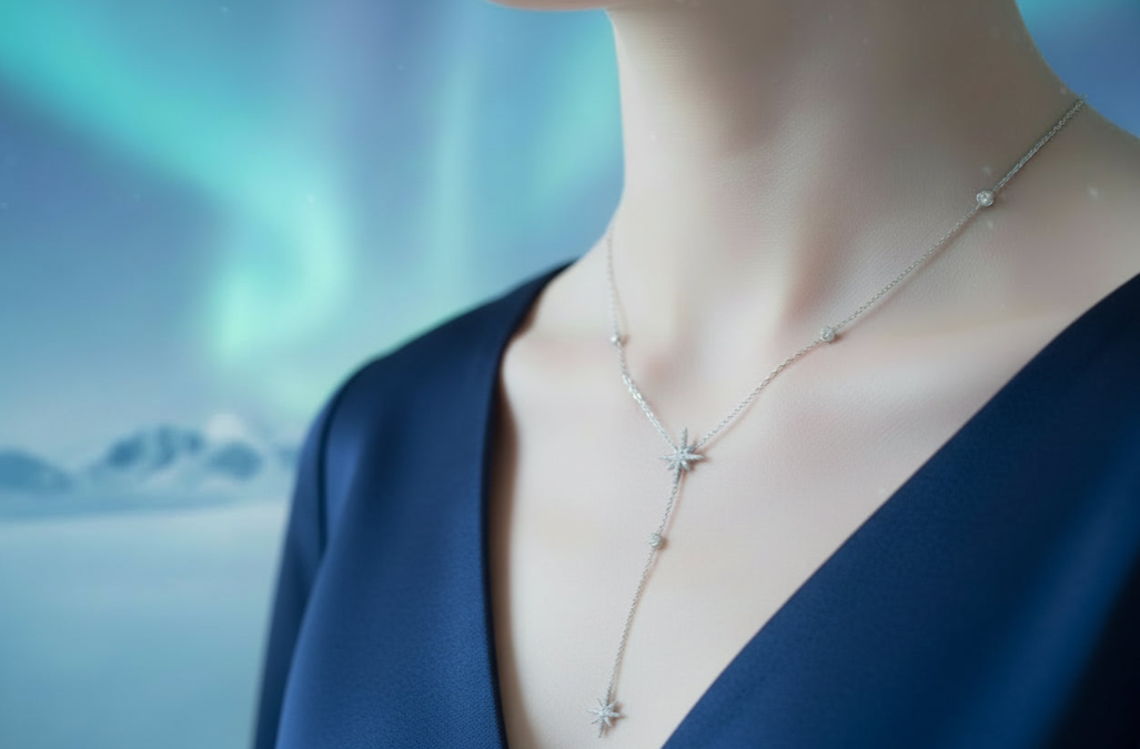 Collier Polarys Scintillante Ajustable • Bijou Aurora