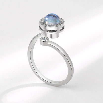 Bague Spinner Pierre de Lune Ajustable • Bijou d'intention Aurora