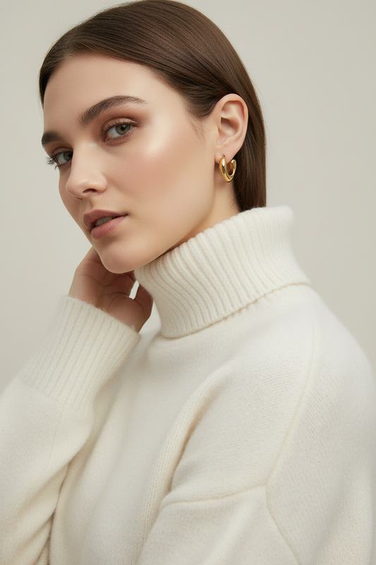 Boucles d'oreilles Aurora Vagues - Photo lifestyle zoomée