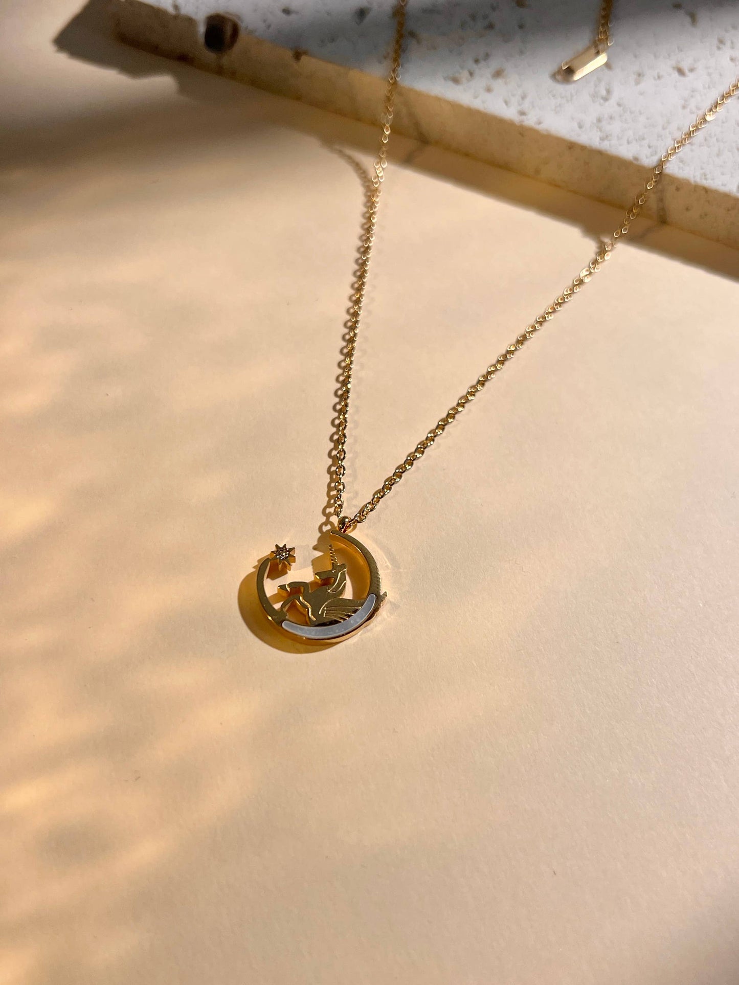 Collier d'intention Lune & Licorne Ajustable • Bijou Aurora