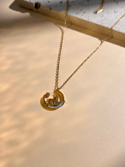 Collier d'intention Lune & Licorne Ajustable • Bijou Aurora
