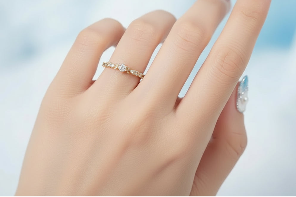 Bague Fine Étoile & Lune Ajustable • Argent 925 • Aurora